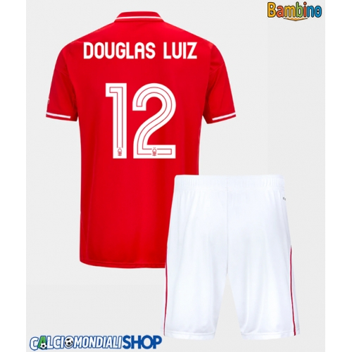 Maglie da calcio Nottingham Forest Douglas Luiz #12 Prima Maglia Bambino 2025-26 Manica Corta + Pantaloni corti)
